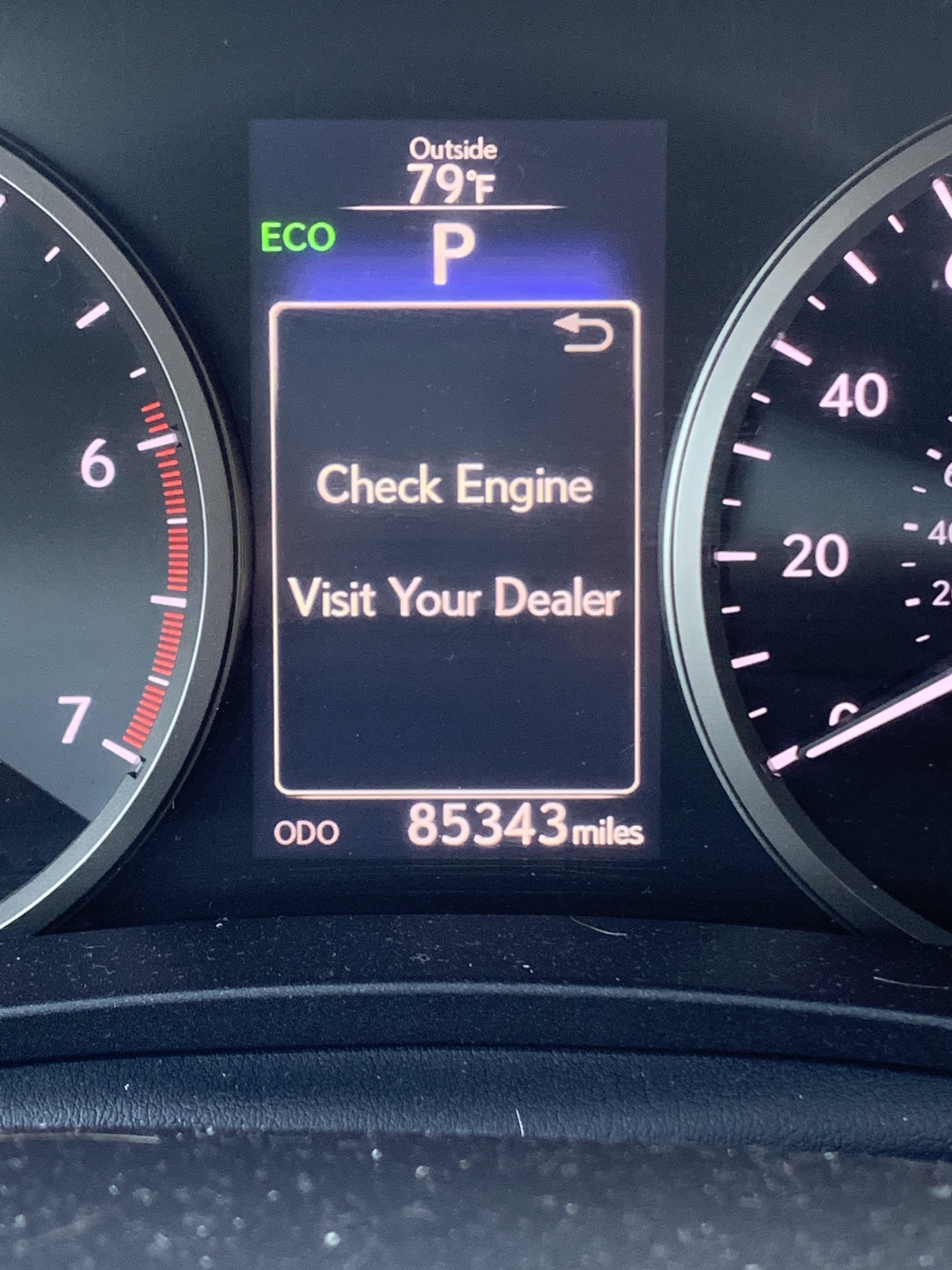 Check Engine - Visit Your Dealer